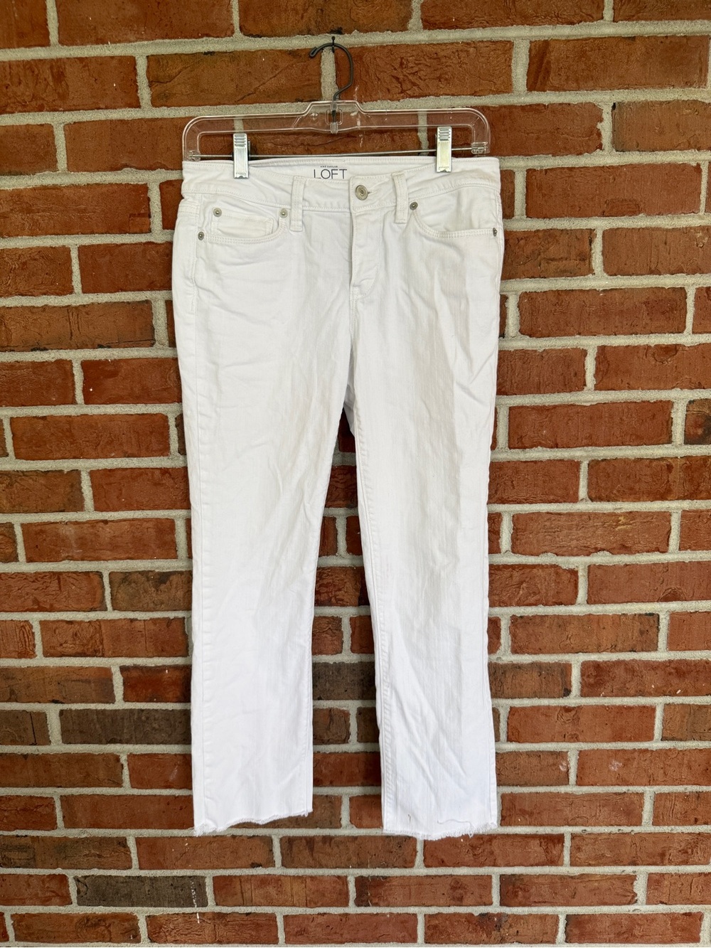 Ann Taylor White Straight-Leg Jeans